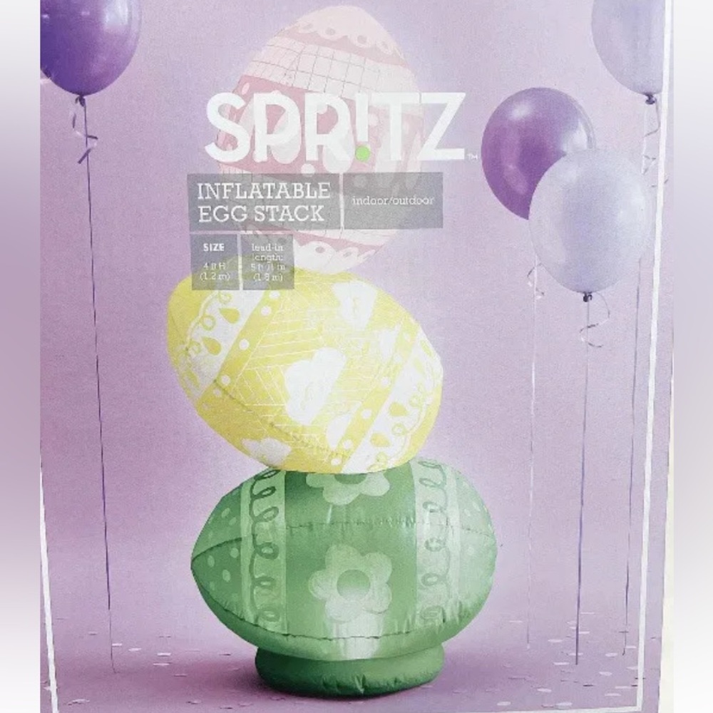 Spritz Airblown Inflatable EASTER EGG STACK Blow Up 4 Ft Outdoor Indoor